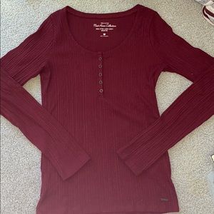 Maroon long sleeve top